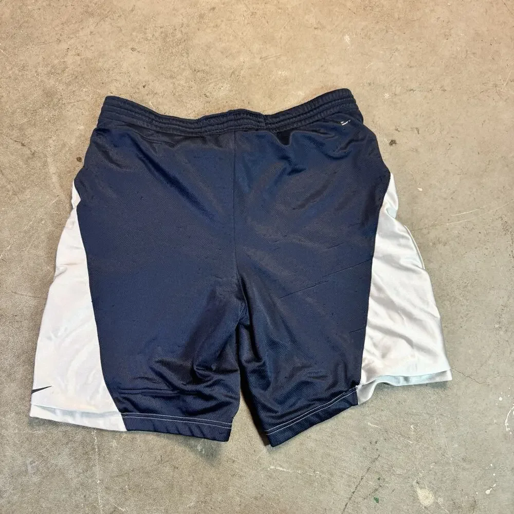 Vintage Nike Basketball Shorts Medium Mens Blue & White Y2K Baggy